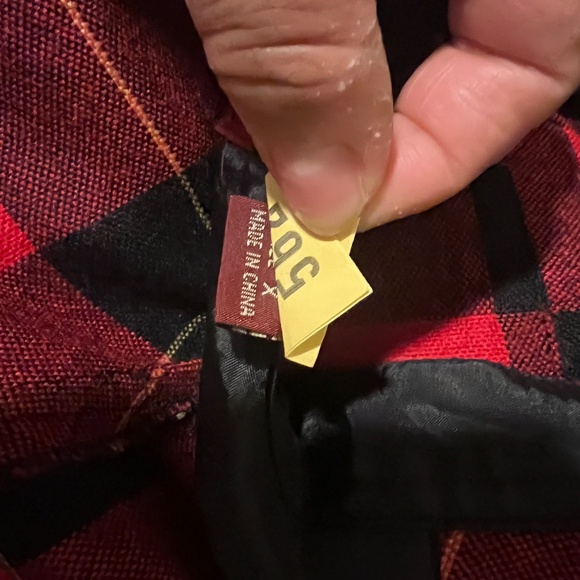 Vintage Chest 52" Red Black Plaid Shirt Wool + Acrylic XL XXL - Picture 15 of 16